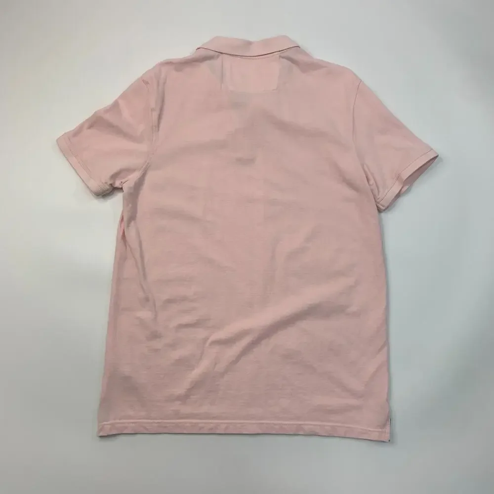 Banana Republic Shirt Mens L Large Pink Organic Cotton Pique Polo Collared Prep